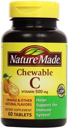 Nature Made - Βιταμίνη C 500 mg, 120 Μασώμενα δισκία (Twin Pack 2 x 60)