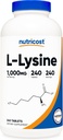 Nutricost L-Lysine 1000mg, 240 δισκία - Χωρίς γλουτένη, μη ΓΤΟ, και χορτοφάγους φιλικό