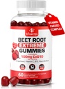 Extreme Beetroot Formula & COQ10 100mg με εκχύλισμα σπόρων σταφυλιών, για την κυκλοφορία Ενέργειας & Ροής, 1500mg Beet Root Gummies Extract Gluten Free 60
