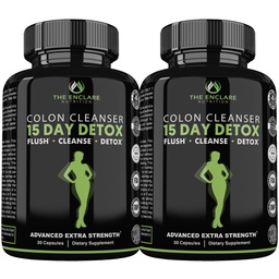 THE ENCLARE NUTRITION 15 Day Detox Cleanse for Weight Loss. Προηγμένη υποστήριξη Gut για γυναίκες & άνδρες. Cleanse Colon Laxatives for Constipation & Bloating Relief. Καθαρίστε τα προβιοτικά χάπια διατροφής 60ct (2)