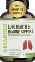 Lung Health & Immune Support Supplement - Lung Cleanse και Detox Με Ανοσία Βιταμίνες Για Καλύτερους Πνεύμονες, Ανοσολογική Άμυνα, Καθαριότητα Πνεύμονα & Βαθιά Αναπνοή Συμπεριλαμβανομένου Quercetin & Cordyceps. Δύο Μήνες Προμήθεια