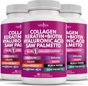 NEW AGE Collagen Pills Biotin Keratin Saw Palmetto Υαλουρονικό Οξύ- Βιταμίνη Ε Φολικό Οξύ Κολοκύθα Σπόροι MSM- 270 Count