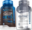 Herbtonics Apple Cider Vinegar Capsules Plus Keto BHB | Fat Burner & Weight Loss Supplement for Women & Men - Foli-Tonic DHT Blocker & Hair Loss Supplement | Hair Thinning Treatment