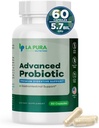 LaPura Advanced Probiotic - Premium Digestive Support for Gut & Immune Health, 60 Κάψουλες - 5,75 δισεκατομμύρια CFU Probiotics συμπεριλαμβανομένου DE111 Strain (Bacillus subtilis) - Μη Γλουτένη-ελεύθερος, Κατασκευασμένο στις ΗΠΑ