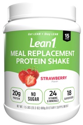 Lean1 Replacement Protein Shake, Flavor Φράουλα, 15 σερβιρίσματος μπανιέρα