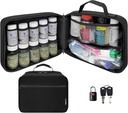 Μεγάλες Packed Pill μπουκάλι Organizer, τσάντα ιατρικής, περίπτωση, φορέας για φάρμακα, βιταμίνες, και ιατρικές προμήθειες - Travel Medicine Organizer και Home Storage Med Bag - Μαύρο (με TSA Lock)