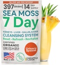 Atlantic Naturals Sea Moss 7 Day Detox Liver, Gallbladder & Kidney Cleanse - Υποστήριξη με Dandelion Root, Milk Thistle, Burdock Root, Red Clover, Chanca Piedra - Ανανάς ποτό γεύσης Mix (14 oz)