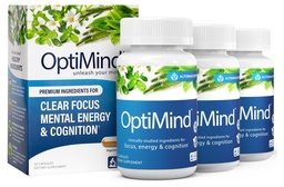 Optimind Bacopa Monnieri Συμπλήρωμα εγκεφάλου για τη μνήμη και την εστίαση, Nootropics με Φωσφατιδυλσερίνη, Huperzine A, Μη ΓΤΟ, Κλινικά Σπουδασμένα Συστατικά, 96 Κάψουλες