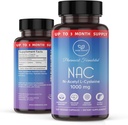 Συμπλήρωμα NAC N- Acetyl Cysteine 1000 mg, Amino Acid, Φυσικό Αντιοξειδωτικό, Υποστήριξη για το ήπαρ, τον πνεύμονα, το ανοσοποιητικό σύστημα, Γονιμότητα 