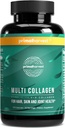 Primal Harvest Multi Collagen Pills for Women and Men (Type I, II, III, V, X) 120 Capsules w/Vitamin C for Hair, Skin, Nails