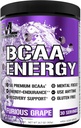 EVL BCAAs Αμινοξέα σε σκόνη - BCAA Energy Pre Workout Σκόνη για την αποκατάσταση των μυών Lean ανάπτυξη και αντοχή - Επανυδάτωση μετά την αποκατάσταση προπόνησης ποτό με φυσική καφεΐνη - Furious Grape