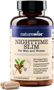 Naturewise Nighttime Fitness Support Supplement & Natural Sleep Aid with Cayenne Extract, Green Coffee Bean, GABA, L-Theanine - Χορτοφαγική, Μη ΓΤΟ - 60 Κάψουλες[1-Month Supply]
