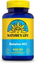 Life Betaine HCL της ΦΥΣΗΣ με Pepsin - Digestive Health Formula με Digestive Ένζυμα για την υποστήριξη της υγείας των ούλων - High Potency Hydrochloric Acid Supplement, 60-Day Εγγύηση, 100 Σερβιέτες, 100 Κάψουλες