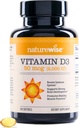 NatureWise Vitamin D3 2000iu (50 mcg) 200-Ημέρα προσφοράς για την υποστήριξη του ανοσοποιητικού, υγιής λειτουργία των μυών, και την υγεία των οστών - Μη ΓΤΟ, Χωρίς γλουτένη σε οργανικό επιπλέον παρθένο ελαιόλαδο, (Mini Softgel), 200 κόμης