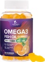 Omega-3 Gummies, Fish Oil Gummies για ενήλικες & παιδιά, Omega-3 Gummy Βιταμίνες, EPA & DHA Fish Oil Συμπληρώματα Gummy Λιπαρά Οξέα, Συμπληρώματα Φύσης για την Κοινή, την Υγεία της Καρδιάς, & Υποστήριξη του εγκεφάλου - 120 Count