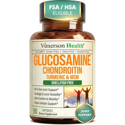 Glucosamine Chondroitin MSM – Κοινό συμπλήρωμα υποστήριξης για γυναίκες και άνδρες με γλυκοσαμίνη Sulfate 1500 mg, χονδροϊτίνη και MSM – για Cartilage, κοινή υγεία και ευελιξία – 90 κάψουλες
