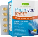 Igennus Pharmepa Complete EPA 668mg & DHA 334mg Ωμέγα-3 Λιπαρά Οξέα 1000mg, IFOS Certified, rTG Form, Υψηλής Ικανότητας ιχθυέλαιο Συν Ωμέγα-6 & 9 από GLA Evening Primrose Oil, Lemon Flavor, 60 Softgels