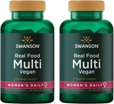 Real Food Multivitamin Multimineral Γυναικεία Πολυβινυλική Υγεία Γυναικεία Ουροτραχύ στρες Ανταπόκριση Οστού Δερμάτινα Καρφάκια Υποστήριξη συμπλήρωμα Vegan Γλουτένη-ελεύθερο χωρίς γλουτένη-GMO 90 κάψουλες Veg Caps (2 Pack)
