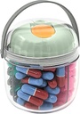 Mini Pill Dispenser Organizer Μπουκάλι, καθημερινή ταξιδιωτική φαρμακευτική κουτί με ασφαλή κλείσιμο (Mini - Πράσινο)