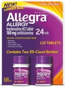 Allegra 24 ώρες Indoor and Outdoor Allergy Relief 180mg 55 δισκία, Συσκευασία 2 (110 ct.)