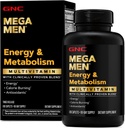 GNC Mega Men Ενέργεια & Μεταβολισμός Πολυβιταμίνες Caplets, Κλινικά Αποδεδειγμένα για να αισθανθείτε καλύτερα, θερμίδα Burn, Focus, 100mg καφεΐνη, Θερμογόνο, Ανοσοποιητικό, Β Βιταμίνες, Timed Release, 180 Count, 90 Day Supply