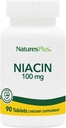 Natures Plus Niacin - 100 mg, 90 Vegetarian Tablets - High Potency Vitamin B3 Supplement - Gluten-Free - 90 Servings