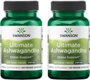 Swanson Ultimate Ashwagandha KSM-66 - συμπλήρωμα βοτάνων Υποστήριξη Υγιεινού Στρες Επίπεδα & Χαλάρωση - Φυσική Φόρμουλα για την προώθηση ενός ήρεμου & χαλαρωμένου mindset - (60 κάψουλες λαχανικών, 250mg το καθένα) (2 Pack)