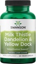Swanson Milk Thittle, Dandelion & Yellow Dock - συμπλήρωμα στήριξης του ήπατος - Φυσικό συμπλήρωμα Βοηθώντας στη διατήρηση της συνολικής υγείας & ευεξίας - (120 κάψουλες) (1 Pack)
