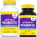 InnovixLabs Βιταμίνη K2 & Probiotic Bundle Full Spectrum Vitamin K2 (90 κάψουλες Softgel) Πολυ- Στραγγιστικό Προβιοτικό (60 κάψουλες Time-Release). Υποστηρίζει κόκκαλα, ανοσοποιητικό και υγιή κόκκαλο. *
