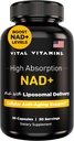 Vital Vitamins NAD Supplement - NAD+ (Nicotinamide Adenine Dinucleotide) for Men & Women - Made with Liposomal Delivery - Cellular Anti-Aging Support, Energy, Focus - 30-Day Supply