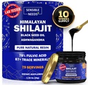 Pure Himalayan Shilajit Organic Resin Supplement, Shilajit για άνδρες και γυναίκες με μαύρο σπορέλαιο & Ashwagandha, ενέργεια, ασυλία, 78% Fulvic Acid, 87+ Ίχνη Ορυκτά, 400mg