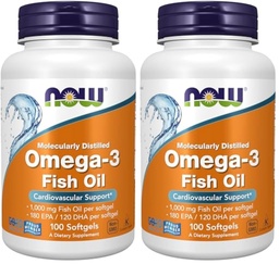 NOW Τρόφιμα Omega-3-100 Softgels (πακέτο των 2)