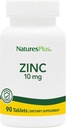 NaturesPlus Zinc Tablets - 10 mg, 90 χορτοφαγικά συμπληρώματα - Συμπλήρωμα ανοσοποιητικού συστήματος για την Κυτταρική Ανάπτυξη & Επισκευή - Προάγει την Υγιή Διέγερση, Μεταβολισμός & Όραμα - Χωρίς Γλουτένη - 90 Σερβιέτες