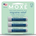 MOXE Migraine Relief Nasal Inhalers, Essential Oils for Headaches & Tension Relief, Portable Aromatherapy, Easy-to-Use, Pure & Undiluted, Peppermint, Spearmint, Eucalyptus, Tea Tree, USA Made, 3 Pack
