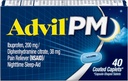 Advil PM (40 Count, Pack of 2) Πόνος Reliever / Νυχτερινή βοήθεια ύπνου Επικαλυμμένο Caplet, 200mg Ibuprofen και 38mg διφαινυδραμίνη Κιτρική
