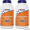 NOW Foods L-Carnitine 500 mg, 240 Veg Caps (Pack of 2)
