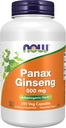 NOW Συμπληρώματα Τροφίμων, Panax Ginseng (Root) 500 mg, Adaptogenic Herb *, 250 κάψουλες Veg