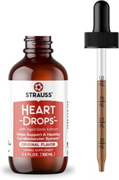 Strauss Naturals Heart Drops – Φυσικό Mistletoe & Aged Garlic Extract Heart Health Supplement – Βοηθά στη διατήρηση του Υγιούς Καρδιαγγειακού Συστήματος – Vegan & Non-GMO – 100 ml Μπουκάλι