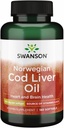 Swanson Cod Liver Oil - Συμπλήρωμα ευεξίας που προωθεί τα οστά, την υγεία του δέρματος, την υποστήριξη της όρασης και τη λειτουργία του ανοσοποιητικού συστήματος w/High Absorption Vitamin A - (180 Softgels, 350mg το καθένα)