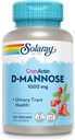 SOLARAY D-Mannose 1000mg με CranActin Cranberry Extract - D Mannose και Cranberry συμπλήρωμα με βιταμίνη C - Υποστηρίζει ούρα Φυλλαδική Υγεία - Vegan, 60-Ημέρες Εγγύηση