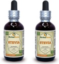 Stevia (Stevia Rebaudiana) Βάμμα, Βιολογικά Αποξηραμένα Φύλλα Υγρό Εκχύλισμα (Όνομα: HerbalTerra, Περήφανα Κατασκευασμένο στις ΗΠΑ) 2x2 fl.oz (2x60 ml)