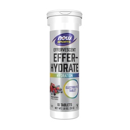NOW Τρόφιμα Αθλητική Διατροφή, Αναβράζοντα Effer-Hydrate, Ηλεκτρολύτη Συμπλήρωμα, Ανάκτηση *, Μικτό μούρο, 10 δισκία
