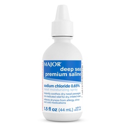 MAJOR Deep Sea Premium Saline - Nasινικό Ενυδατικό σπρέι για την ανακούφιση ξηρότητας και ερεθισμού - Χλωριούχο νάτριο 0,65% - 1,5 fl. Oz (1 Pack)
