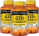 MASON NATURAL Eazzzy Sleep with Magnesium & Chamomile - Natural Sleep Aid, Supports A Calmer Restful Sleep, 60 Tablets (Pack of 3)
