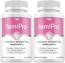 (2 Pack) Femi Pro Probiotics - FemiPro Advanced Formula Bladder Control Support, Microbiome Balance, Healthy Urinary System, 120 κάψουλες