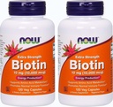 Τώρα Τρόφιμα Biotin 10 mg Extra Strength 120 Vcaps, Συσκευασία των 2