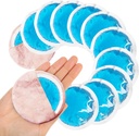 Small Round Ice Packs for Injuries, 12 Pack Soft Cosmetic Ice Packs for Face, Reusable Hot Cold Gel Pack Circular Cold Compress with 2 Wrap for Pain Relief, Toothaches, Breast Surgery, Wisdom Teeth