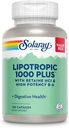 SOLARAY Lipotropic 1000 Plus με Betaine HCl & Υψηλή Ικανότητα B-6, Υγιεινή Διέγερση, Ενέργεια, και Λιπαρά Μεταβολισμός Υποστήριξη, Lipotropic Complex Plus Aloe Vera, 60 Ημέρα Εγγύηση, 30 Υπηρεσίες, 180 Κάψουλες