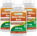 Best Naturals White Willow Bark 400 mg 180 κάψουλες (180 Count (Pack of 3))
