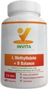 INVITA L- Methylfolate + B Balance - 5- MTHF, B6, B2 & B12 Methylcobalamin B Complex - 60 Κάψουλες - Επαγγελματική Δύναμη Ενεργό Φολικό Μεθύλιο - Μη ΓΤΟ, Χωρίς γλουτένη, Χωρίς πληρωτικά (7, 5 mg)